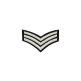 3 Stripe Chevrons Badge Silver Bullion On Black
