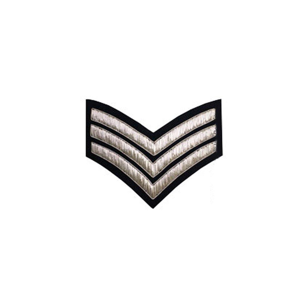 imperial-highland-supplies-3-stripe-chevron-badge-silver-bullion-on-dark-blue