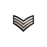 3 Stripe Chevrons Badge Silver Bullion On Blue