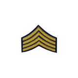 4 Stripe Chevrons Badge Gold Bullion On Blue