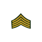 4 Stripe Chevrons Badge Gold Bullion On Green