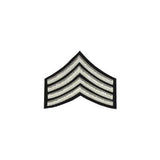 4 Stripe Chevrons Badge Silver Bullion On Black