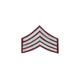 imperial-highland-supplies-4-stripes-chevron-badge-silver-bullion-on-red