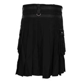 Black Deluxe Utility Fashion Kilt With Chain - biznimart