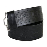 Swirl Celtic Embossed Kilt Belt In Leather