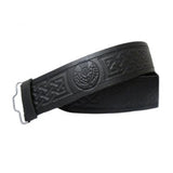 Thistle Embossed Kilt Belt In Leather