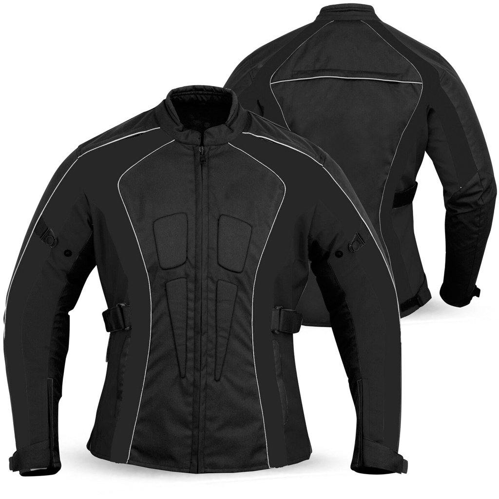 Ladies Women Motorcycle Waterproof Cordura Textile Jacket Motorbike Armours - biznimart