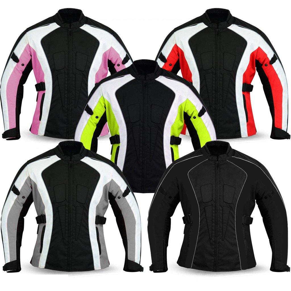 Ladies Women Motorcycle Waterproof Cordura Textile Jacket Motorbike Armours - biznimart