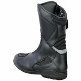 Waterproof Touring Boots Leather Motorcycle Racing Shoes Black Armour - biznimart
