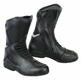 Waterproof Touring Boots Leather Motorcycle Racing Shoes Black Armour