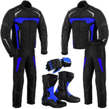 Motorbike Jacket Trouser Waterproof Motorcycle Riding Suit Leather Racing Boots - biznimart