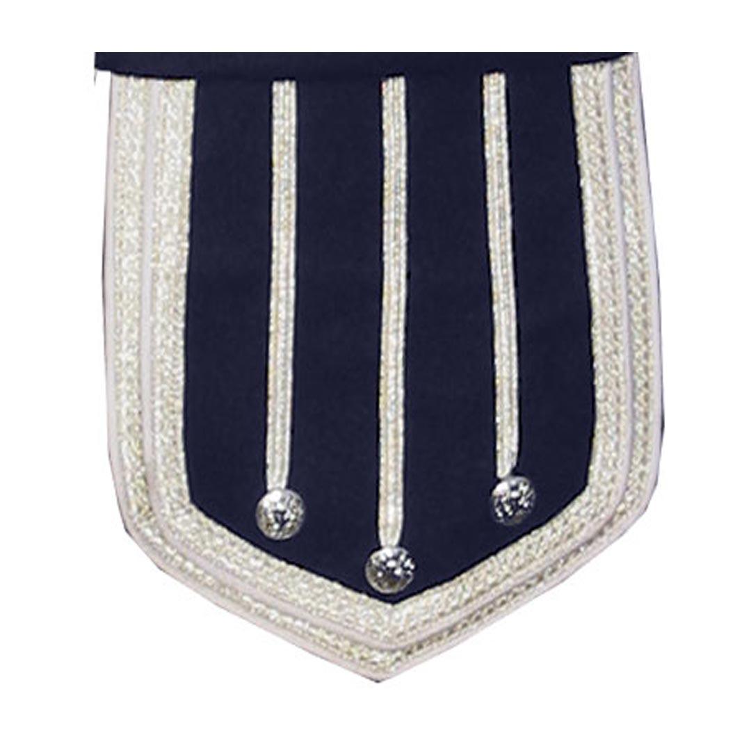 Navy Blue Pipe Band Doublet With Scrolling Silver Braid