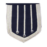 Navy Blue Pipe Band Doublet With Scrolling Silver Braid
