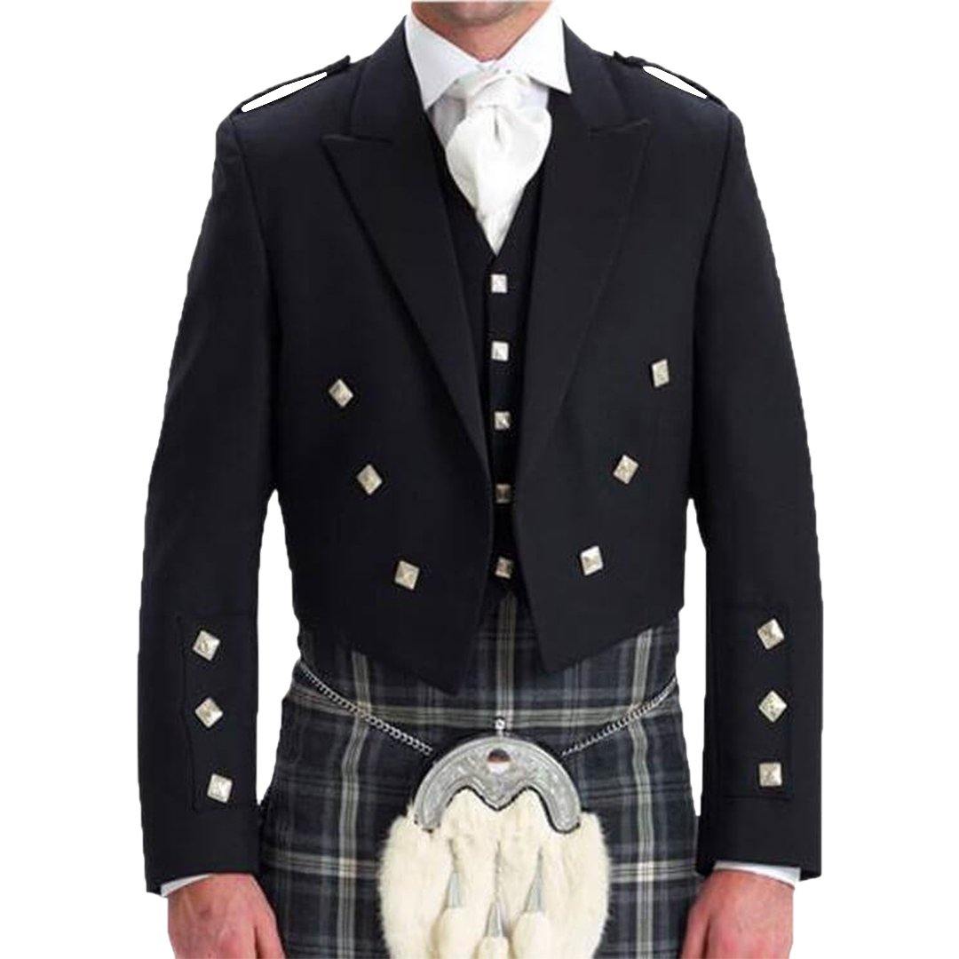 Prince Charlie Jacket In Wool With 5 Button Waistcoat - biznimart