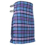 Super Acrylic Wool 13oz Scottish Tartan Kilts 8 Yards With Box Pleats 24" Regular Drop Fringed Apron 3 Metal Buckles Leather Straps - biznimart