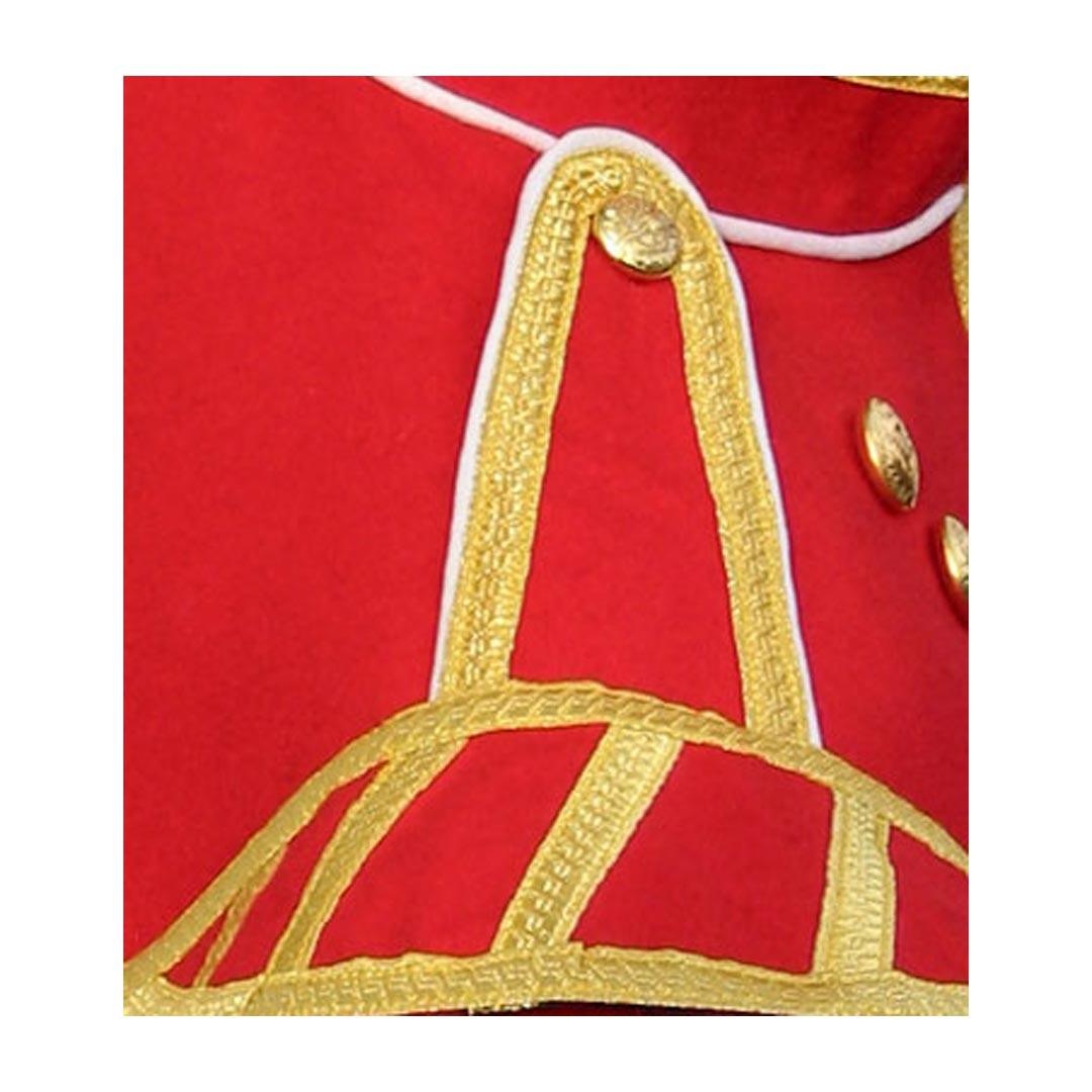 Red Pipe Band Doublet With Gold Braid