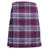 Super Acrylic Wool 13oz Scottish Tartan Kilts 8 Yards With Box Pleats 24" Regular Drop Fringed Apron 3 Metal Buckles Leather Straps - biznimart