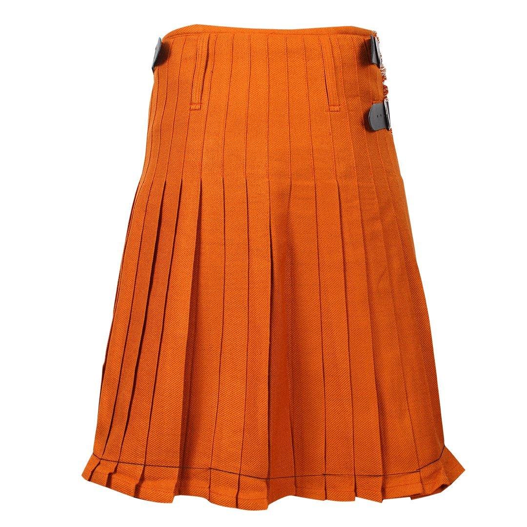 Super Acrylic Wool 13oz Scottish Tartan Kilts 8 Yards With Box Pleats 24" Regular Drop Fringed Apron 3 Metal Buckles Leather Straps - biznimart