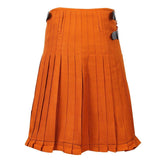 Super Acrylic Wool 13oz Scottish Tartan Kilts 8 Yards With Box Pleats 24" Regular Drop Fringed Apron 3 Metal Buckles Leather Straps - biznimart