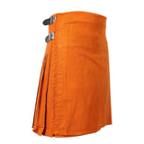 Super Acrylic Wool 13oz Scottish Tartan Kilts 8 Yards With Box Pleats 24" Regular Drop Fringed Apron 3 Metal Buckles Leather Straps - biznimart