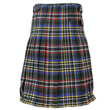 Super Acrylic Wool 13oz Scottish Tartan Kilts 8 Yards With Box Pleats 24" Regular Drop Fringed Apron 3 Metal Buckles Leather Straps - biznimart