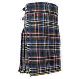 Super Acrylic Wool 13oz Scottish Tartan Kilts 8 Yards With Box Pleats 24" Regular Drop Fringed Apron 3 Metal Buckles Leather Straps - biznimart