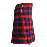 Scottish Broun Tartan Kilt 8 Yards With Pleats Medium Weight 13oz Leather Straps