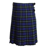 Scottish Clan Campbell Tartan Kilt 8 Yards With Pleats Medium Weight 13oz Leather Straps - biznimart