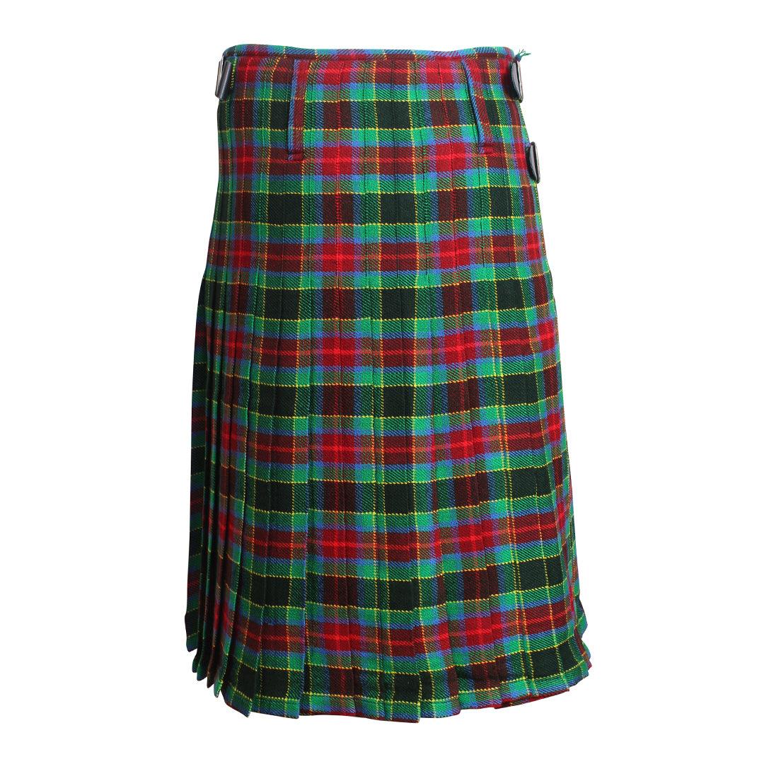 Scottish County Waterford Tartan Kilt 8 Yards With Pleats Medium Weight 13oz Leather Straps - biznimart