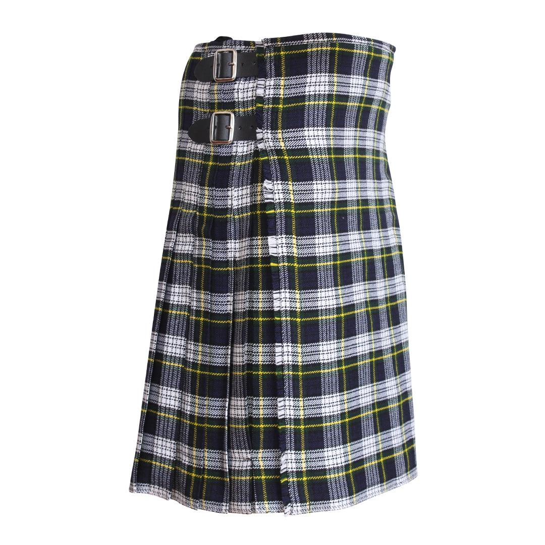 Scottish Dress Gordon Tartan Kilt 8 Yards With Pleats Medium Weight 13oz Leather Straps - biznimart