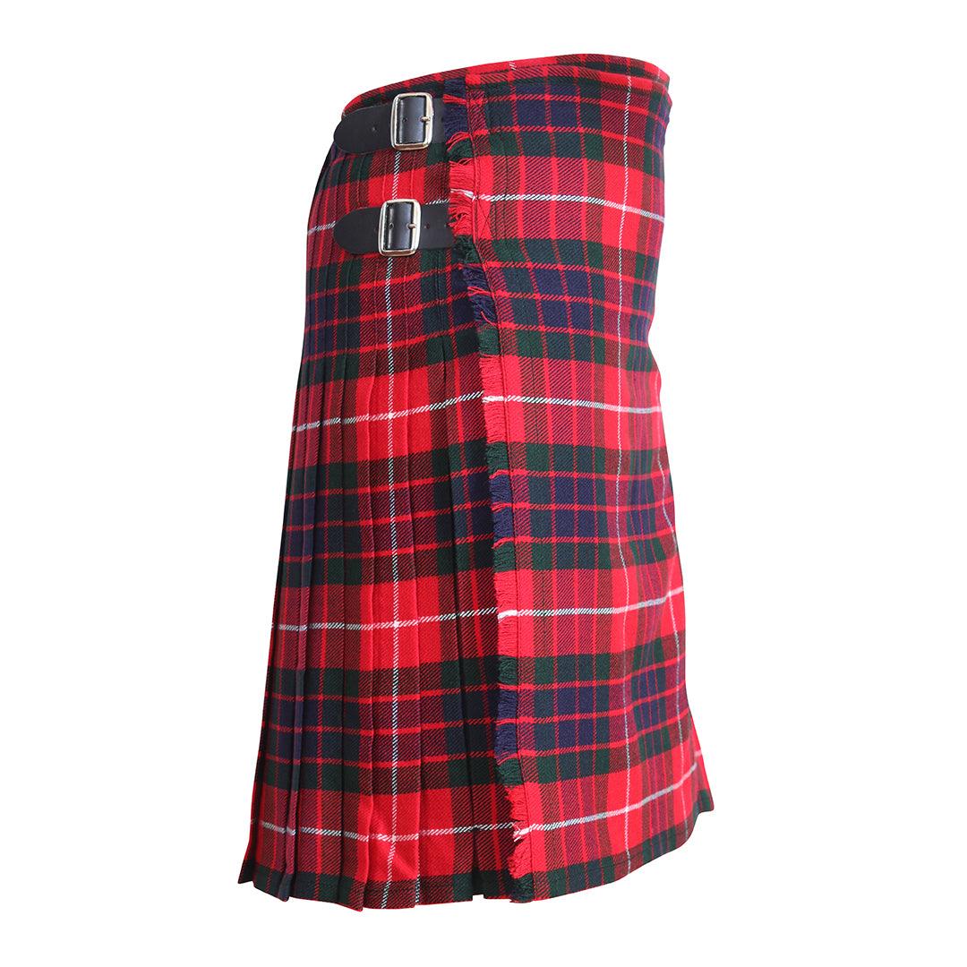 Scottish Fraser Tartan Kilt 8 Yards With Pleats Medium Weight 13oz Leather Straps - biznimart