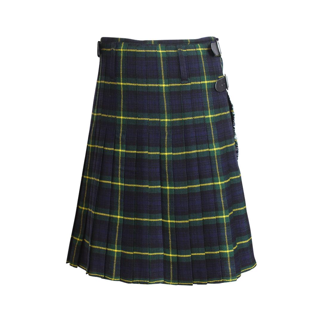 Scottish Gordon Tartan Kilt 8 Yards With Box Pleats Medium Weight 13oz Leather Straps - biznimart