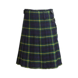Scottish Gordon Tartan Kilt 8 Yards With Box Pleats Medium Weight 13oz Leather Straps - biznimart