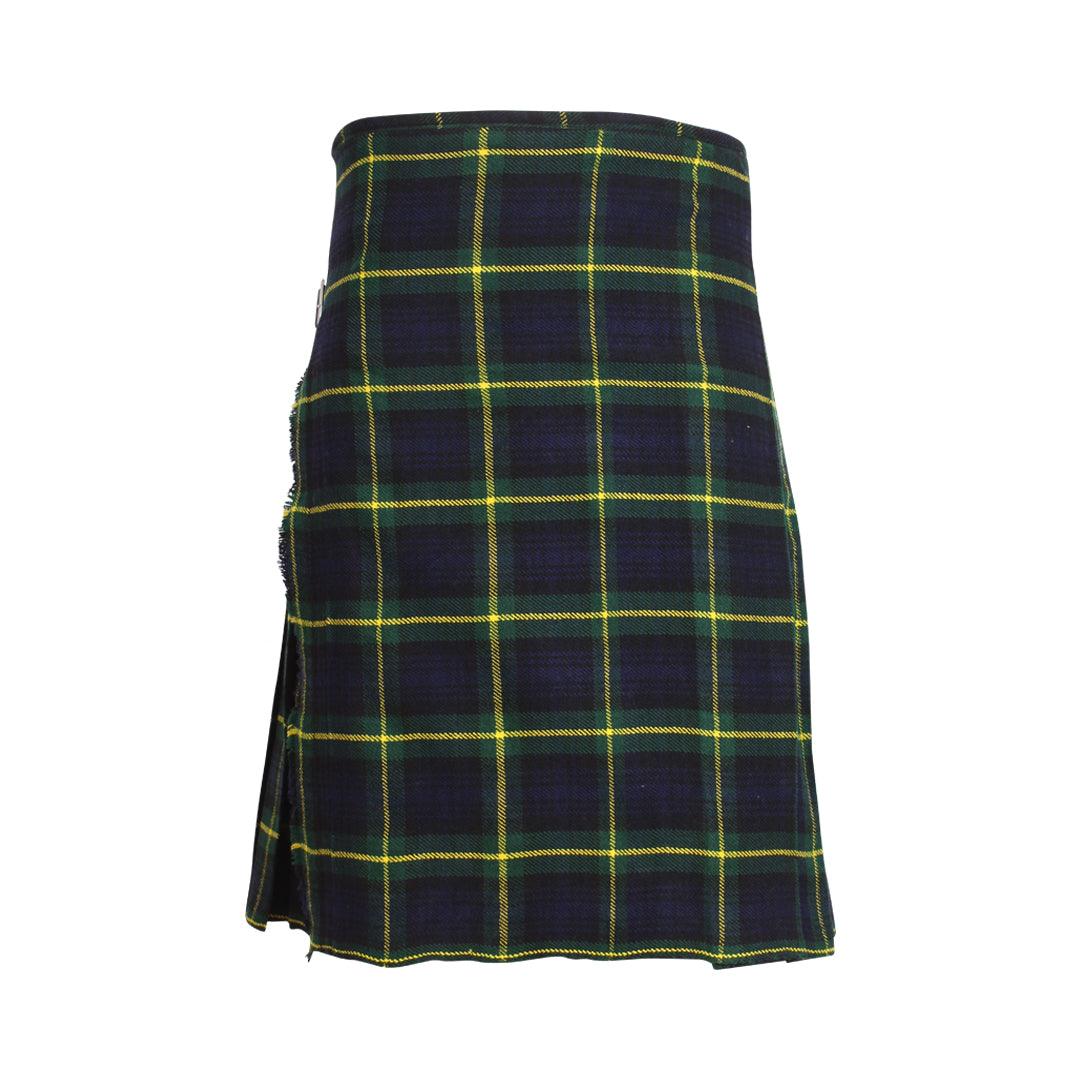 Scottish Gordon Tartan Kilt 8 Yards With Box Pleats Medium Weight 13oz Leather Straps - biznimart