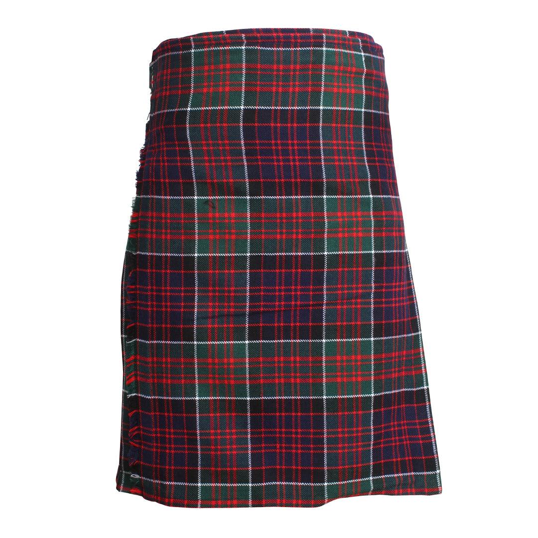 Scottish MacDonald of Clanranald Tartan Kilt 8 Yards With Pleats Medium Weight 13oz Leather Straps - biznimart