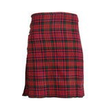 Scottish MacDonald Tartan Kilt 8 Yards With Box Pleats Medium Weight 13oz Leather Straps - biznimart