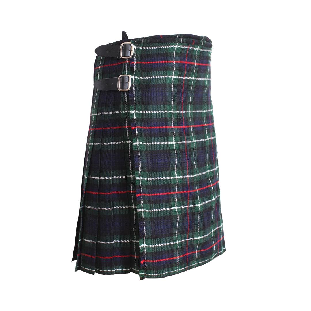 Scottish MacKenzie Tartan Kilts 8 Yards With Box Pleats Medium Weight 13oz Leather Straps - biznimart