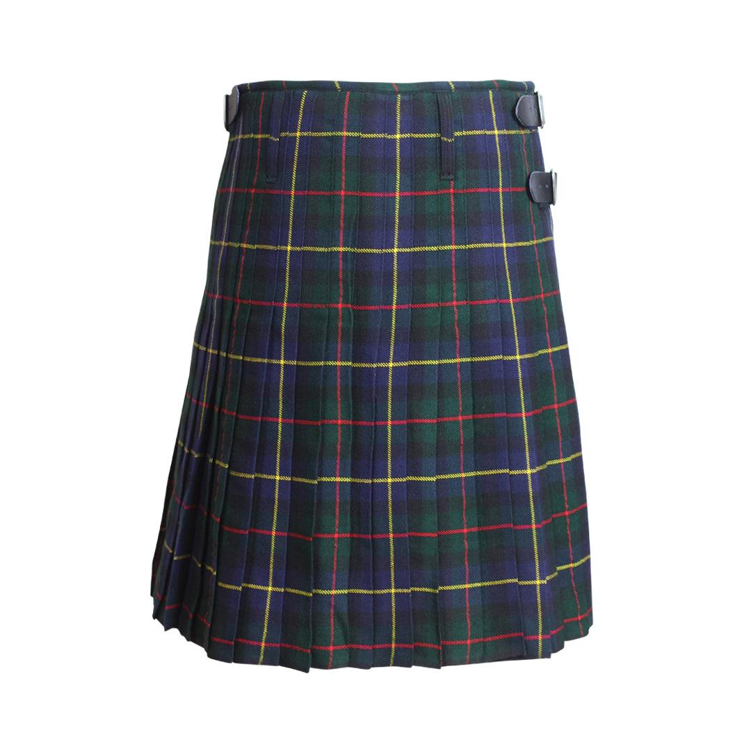 Scottish MacLeod Of Harris Tartan Kilt 8 Yards With Box Pleats Medium Weight 13oz Leather Straps - biznimart
