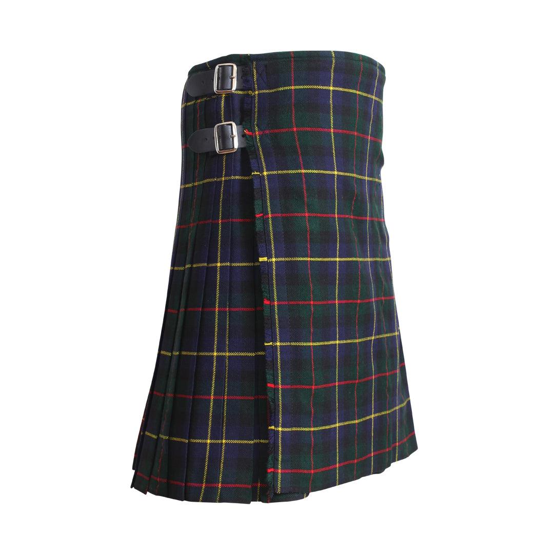 Scottish MacLeod Of Harris Tartan Kilt 8 Yards With Box Pleats Medium Weight 13oz Leather Straps - biznimart
