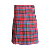Scottish MacPherson Tartan Kilt 8 Yards With Box Pleats Medium Weight 13oz Leather Straps - biznimart