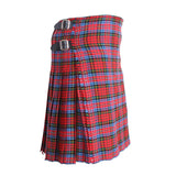 Scottish MacPherson Tartan Kilt 8 Yards With Box Pleats Medium Weight 13oz Leather Straps - biznimart