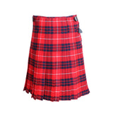 Scottish Red Hamilton Tartan Kilt 8 Yards With Box Pleats Medium Weight 13oz Leather Straps - biznimart