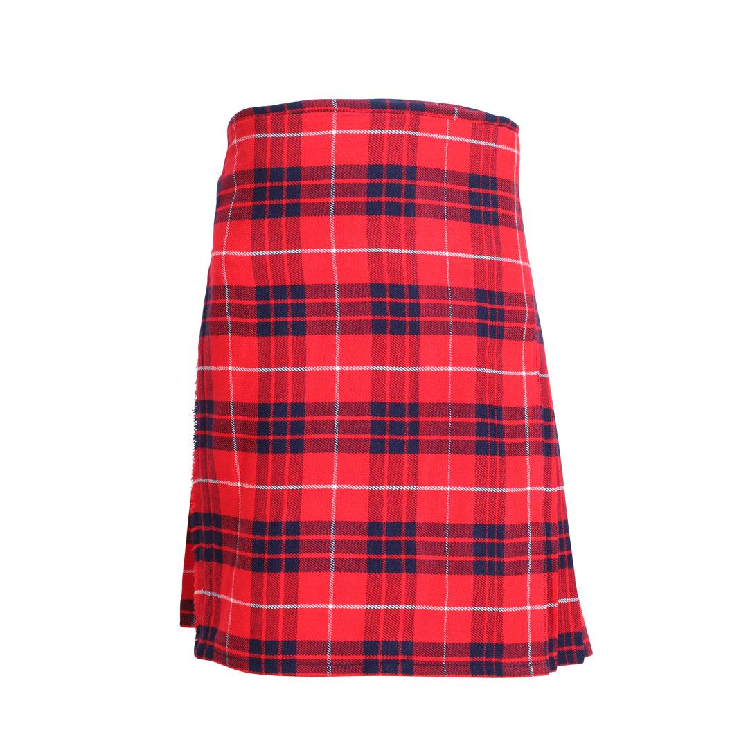 Scottish Red Hamilton Tartan Kilt 8 Yards With Pleats Medium Weight 13oz Leather Straps - biznimart