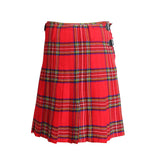 Scottish Royal Stewart Tartan Kilt 8 Yards With Box Pleats Medium Weight 13oz Leather Straps - biznimart