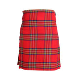 Scottish Royal Stewart Tartan Kilt 8 Yards With Box Pleats Medium Weight 13oz Leather Straps - biznimart