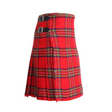 Scottish Royal Stewart Tartan Kilt 8 Yards With Pleats Medium Weight 13oz Leather Straps