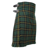 Super Acrylic Wool 13oz Scottish Tartan Kilts 8 Yards With Box Pleats 24" Regular Drop Fringed Apron 3 Metal Buckles Leather Straps - biznimart