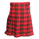 Super Acrylic Wool 13oz Scottish Tartan Kilts 8 Yards With Box Pleats 24" Regular Drop Fringed Apron 3 Metal Buckles Leather Straps - biznimart