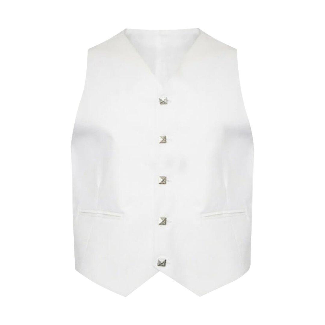 White Argyll Jacket And Vest - biznimart