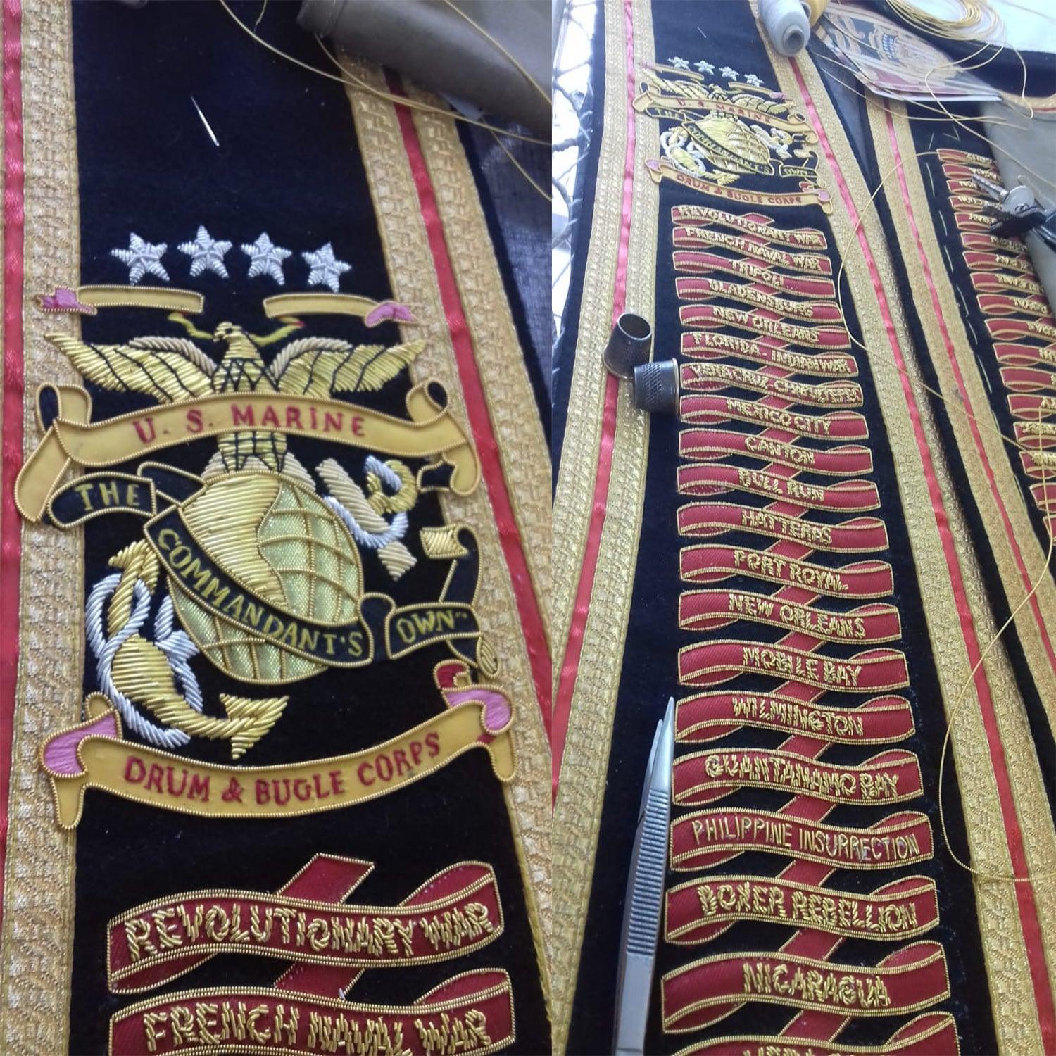 Drum Major Or Pipe Major Baldric / Sash Custom Made Hand Embroidered Blazer - biznimart